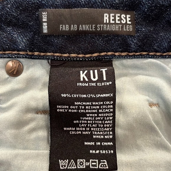 Kut From The Kloth Reese High Rise Fab AB Ankle Straight Leg Size 4 - Picture 12 of 16